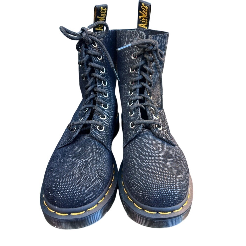 DR. MARTENS PASCAL GLITTER‎ RAY BOOT in Black Stingray  size 7